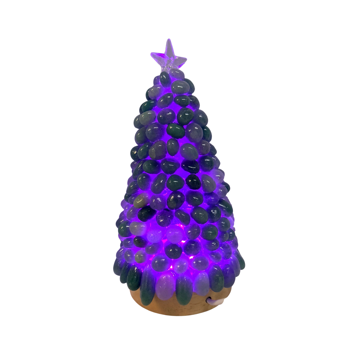 Green Aventurine Christmas Tree Lamp