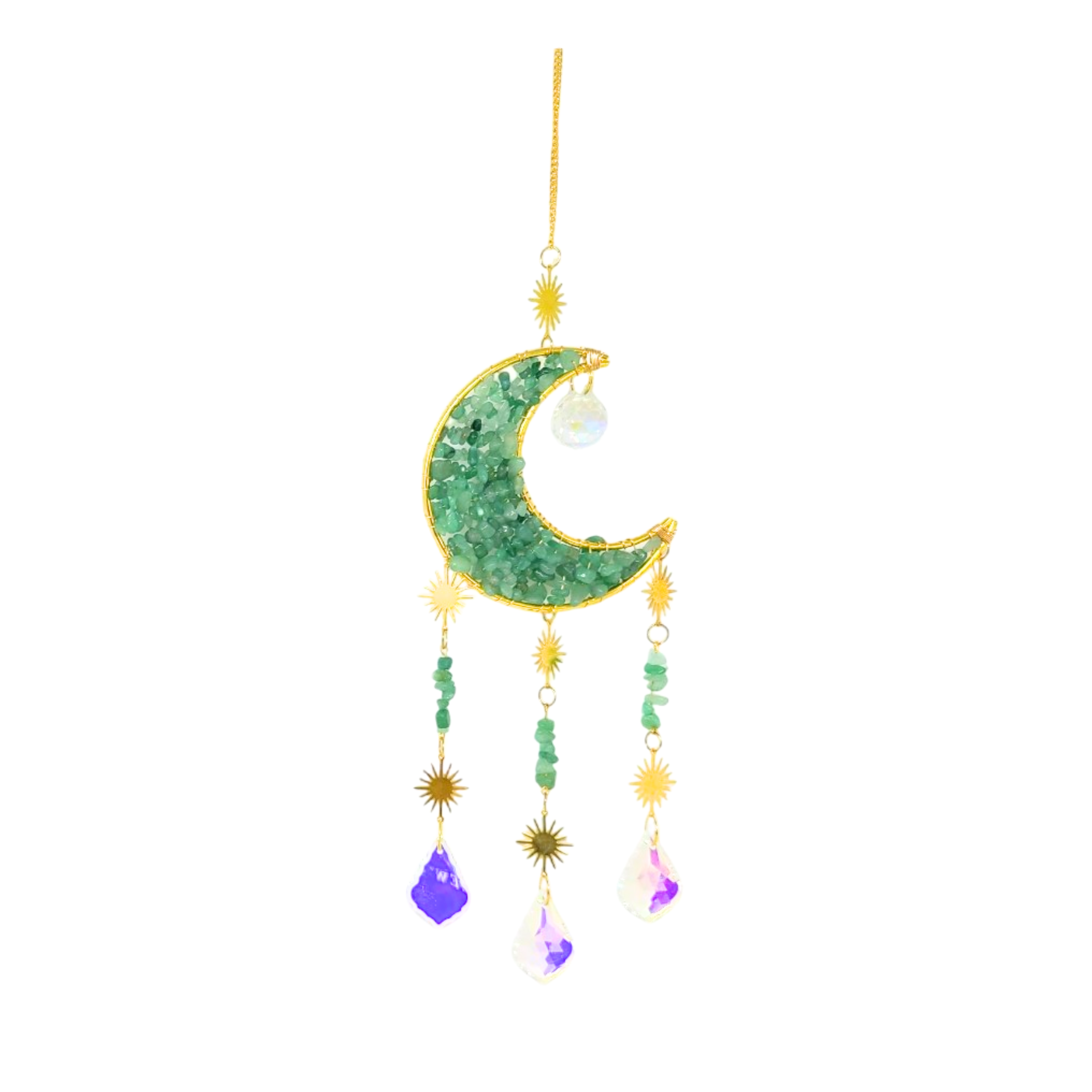 Gemstone Crescent Moon Suncatcher