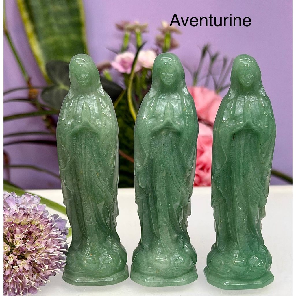Green Aventurine Mother Mary Statue