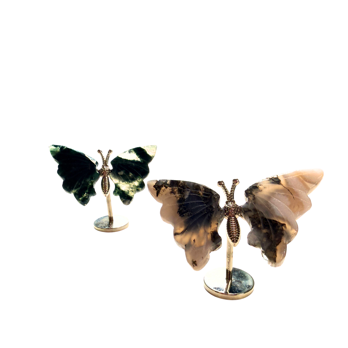 Green Moss Agate Butterfly