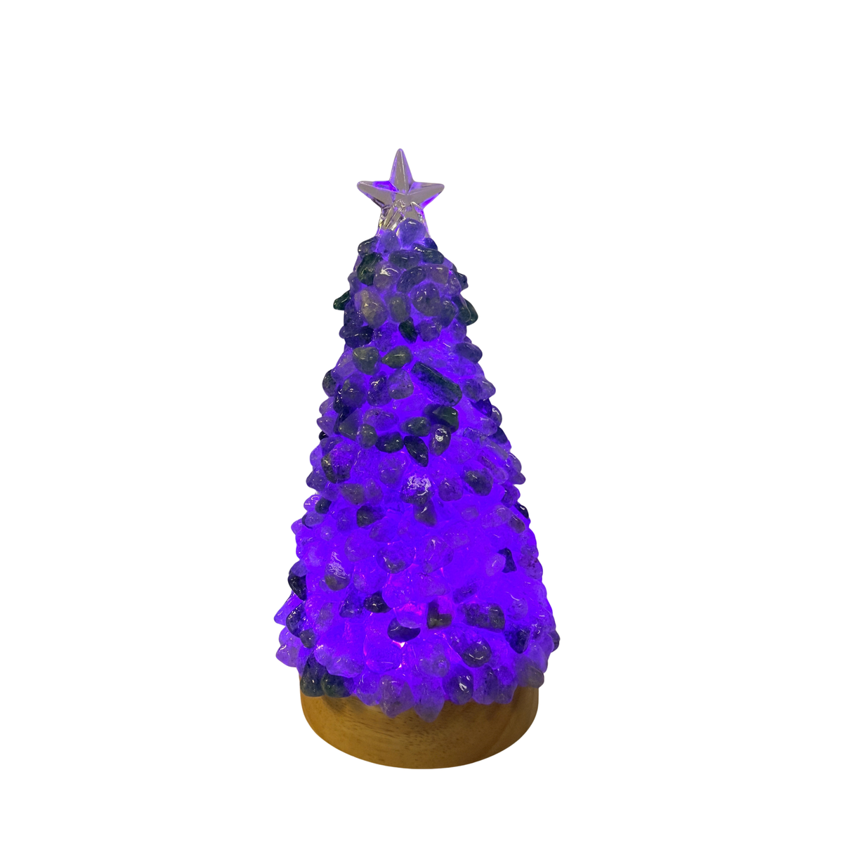 Green Strawberry Quartz Christmas Tree Lamp