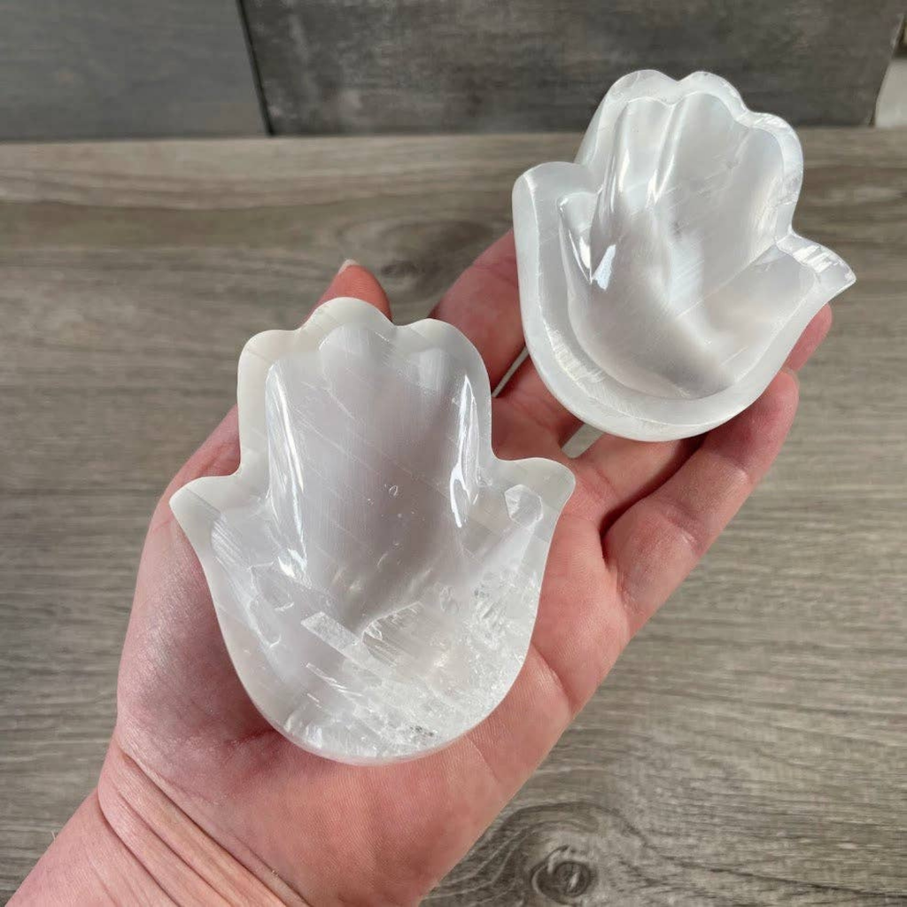 Hamsa Hand Selenite Bowl