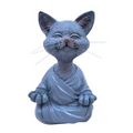 Happy Cat Buddha-Blue Statue