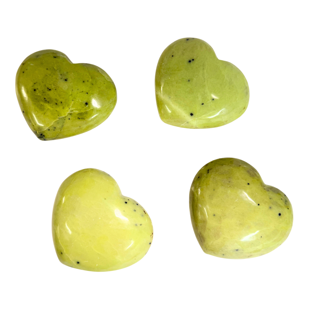 4 Healerite Hearts on a white background