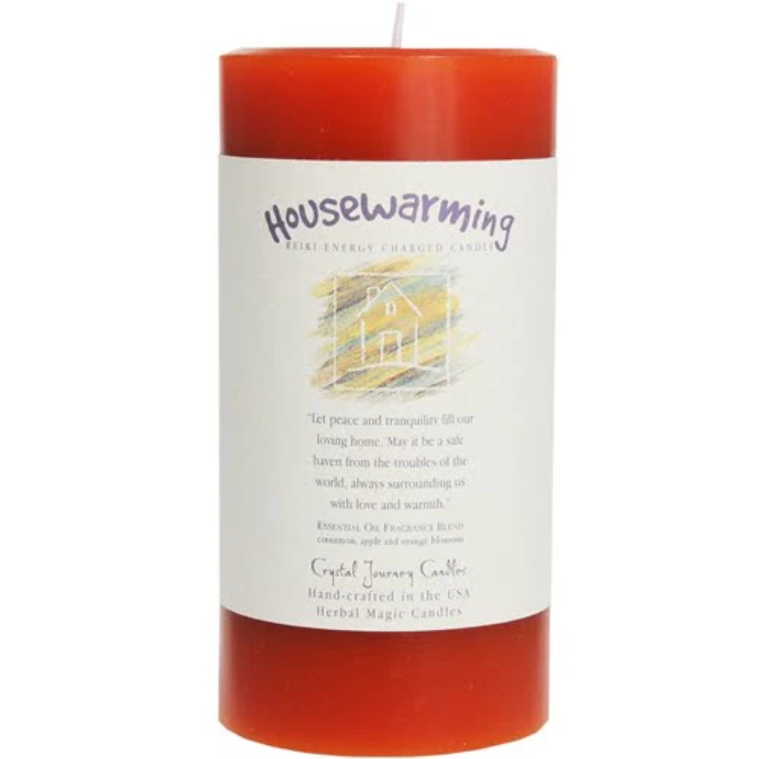 Housewarming Big Pillar Candle Crystal Journey