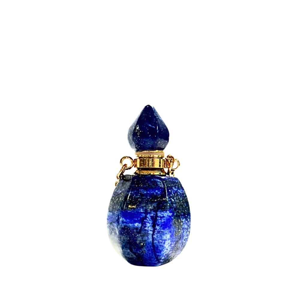 Lapis Lazuli Perfume Bottle Pendant Necklace