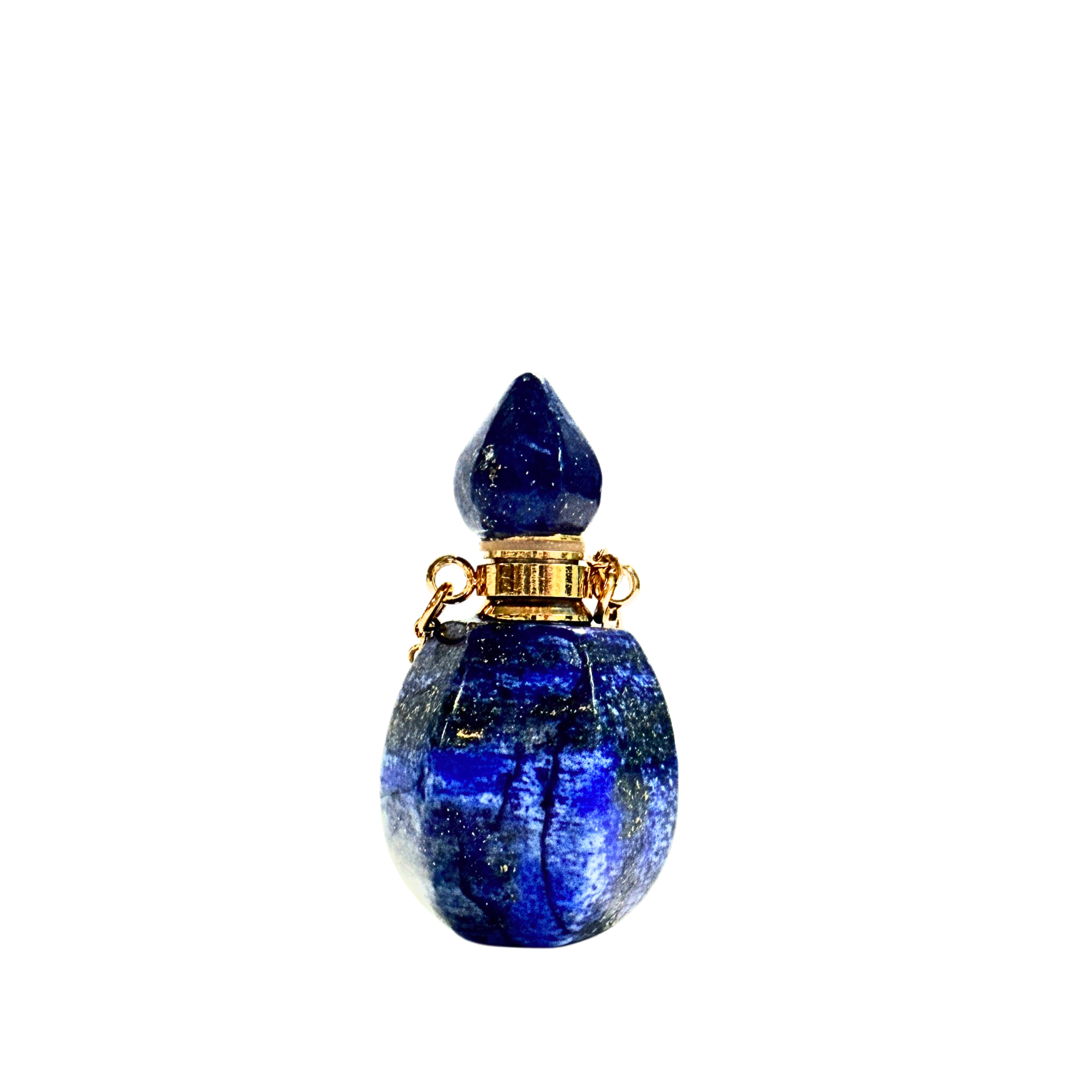 Lapis Lazuli Perfume Bottle Pendant Necklace
