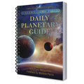 A spiral-bound book titled 'Daily Planetary Guide' by Llewellyn's 2027, featuring a space-themed cover with planets and a starry nebula background.