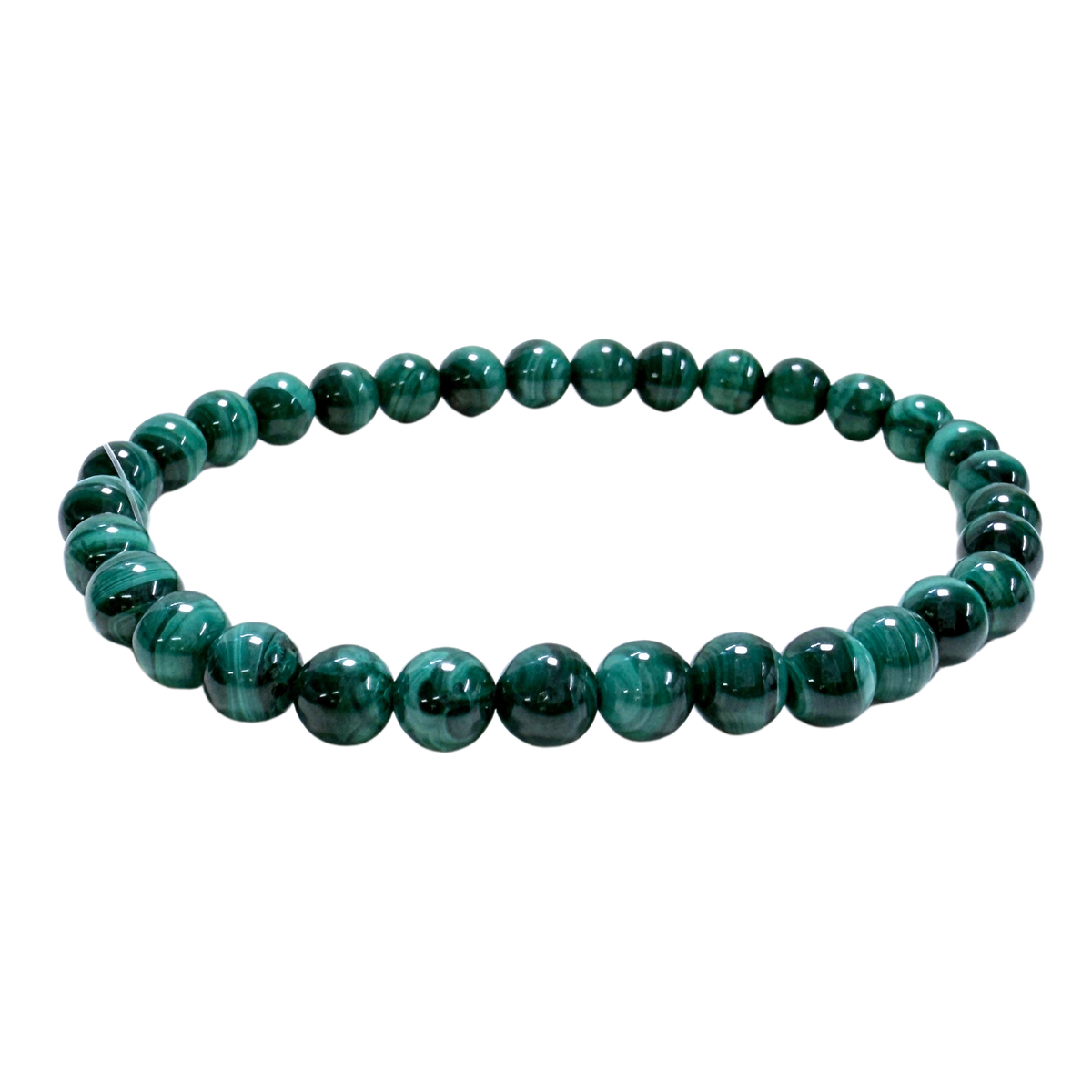 Malachite Bracelet 6mm on a white background