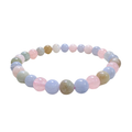 Morganite Bracelet 8mm for a Larger Wrist on a white background