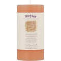 Candle with 'Mother' text and design on a white background