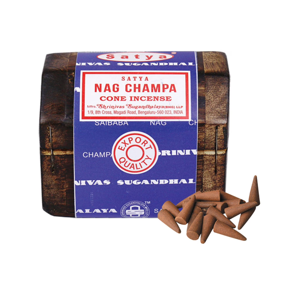 Nag Champa Cone incense in Wood Box