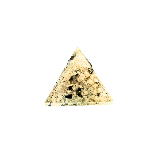 Orgonite Clear Quartz and Rainbow Moonstone Pyramid - Archangel Gabriel