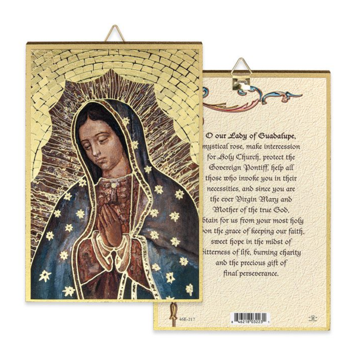Our Lady of Guadalupe Gold-Foil Mosaic Plaque