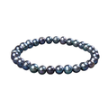 Peacock Freshwater Pearl Stretch Bracelet 6 - 7 mm