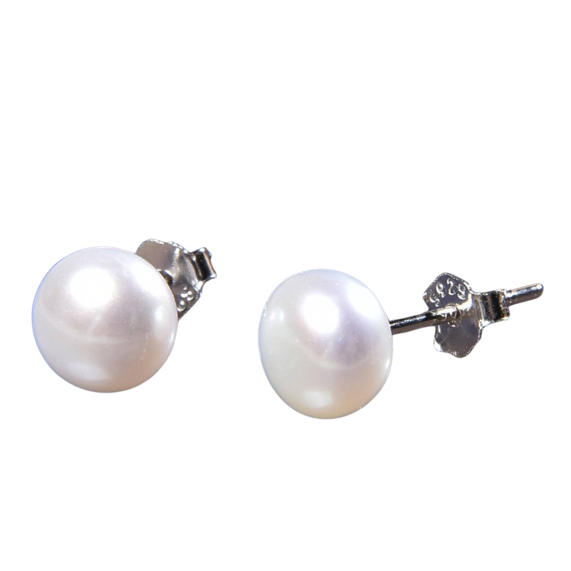 Pearl Stud Earrings on a white background