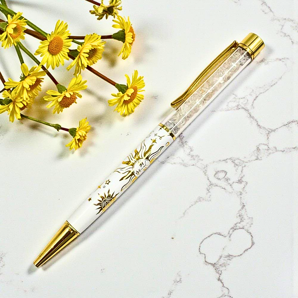 Pen Sun White Gold Clear Quartz Crystals
