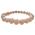 Pink Freshwater Pearl Bracelet 9 - 10 mm on White Background