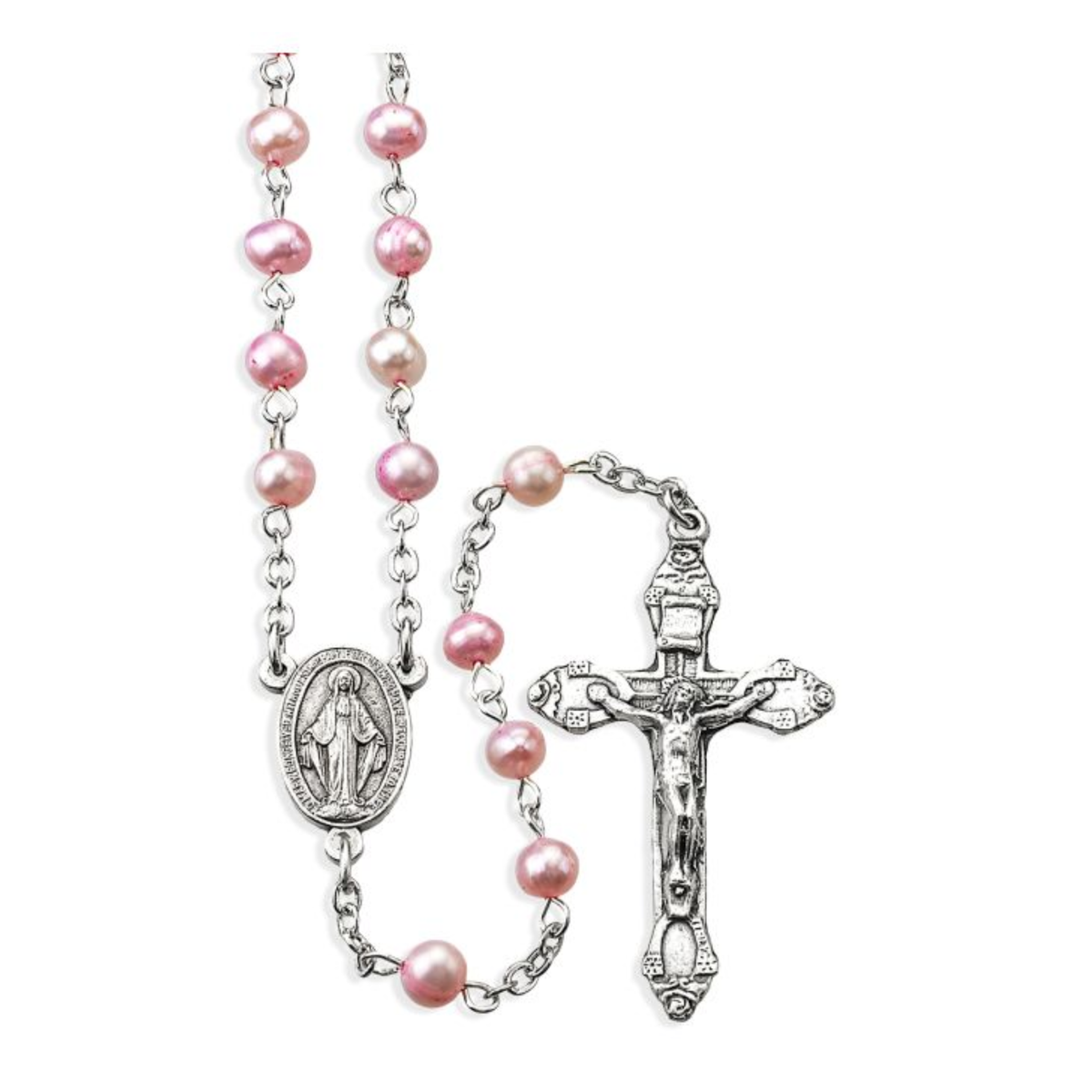 Pink Freshwater Pearl Rosary Beads 5mm