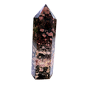 Red Snowflake Obsidian Point on a white background