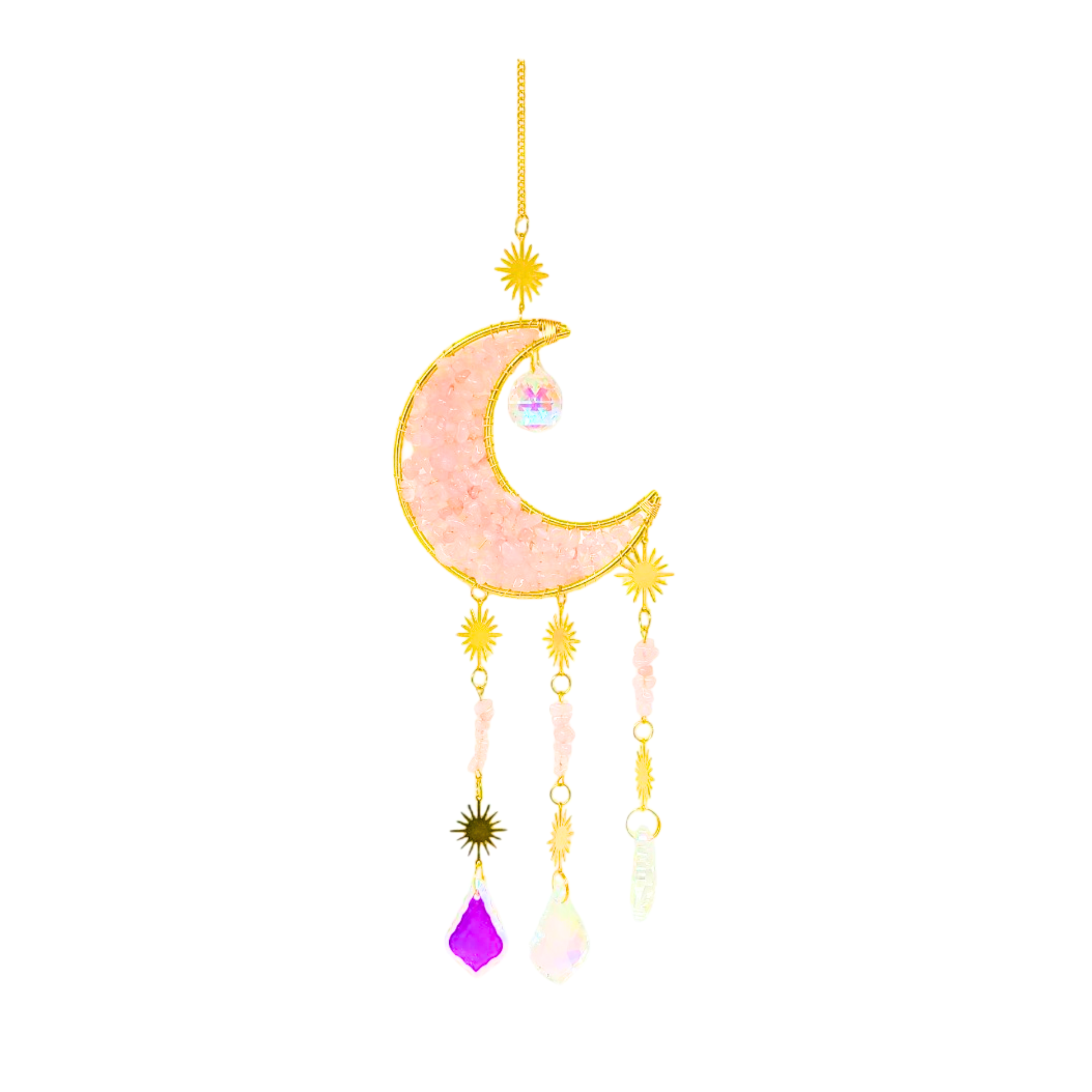 Gemstone Crescent Moon Suncatcher