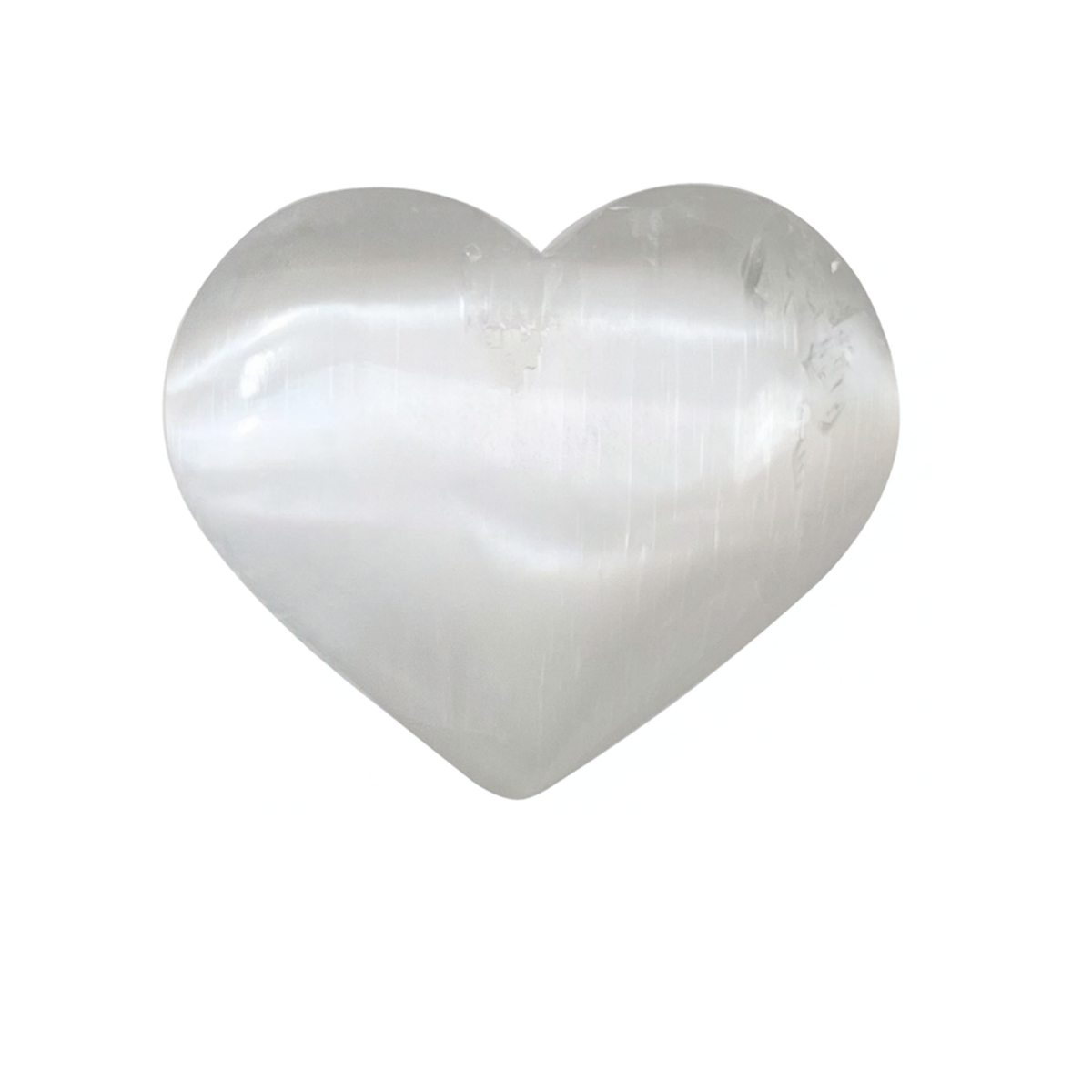 Selenite Smooth Puffy Heart