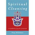 Book cover of 'Spiritual Cleansing' with a colorful Hamsa hand design on a blue and red background.