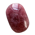 Strawberry Quartz Palm Stone on a white background