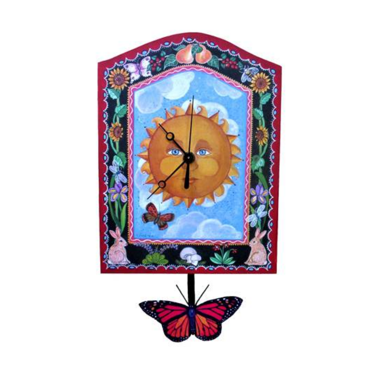 Sun , Sunfkowers, and Monarch Butterfly Clock