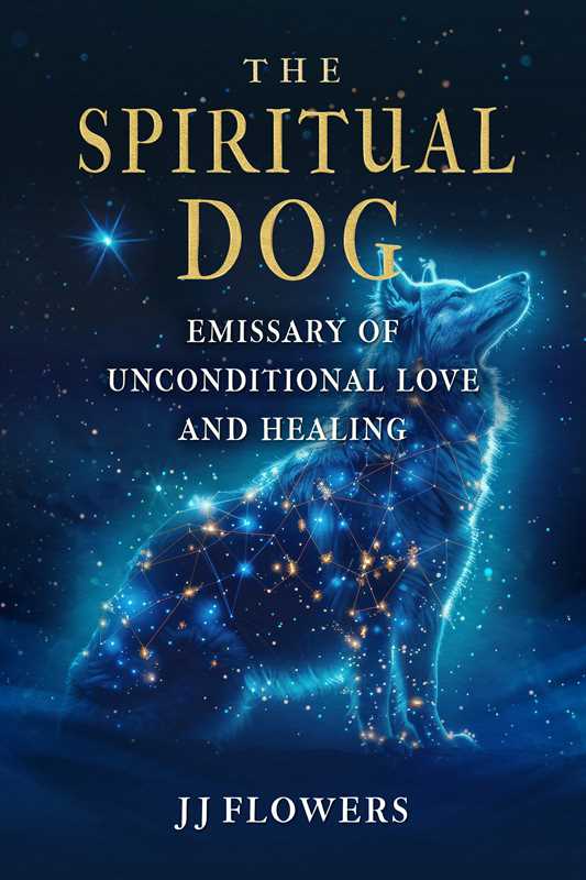 Book cover of 'The Spiritual Dog' with a glowing dog figure and starry background.