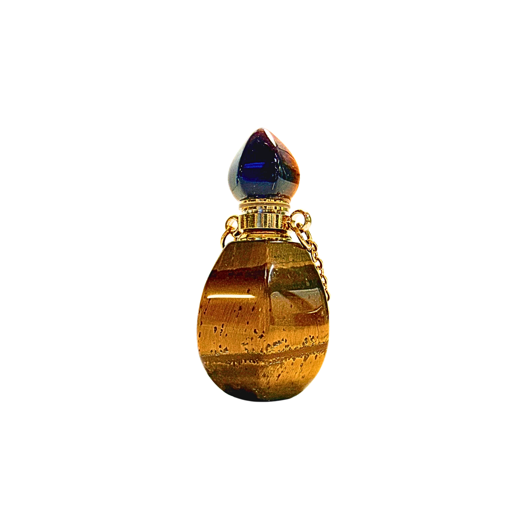 Tiger's Eye  Perfume Bottle Pendant Necklace