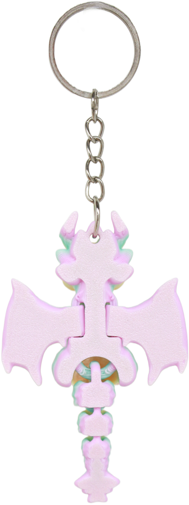Keychain - Articulated Pastel Dragon 3D Printed Fantasy Toy