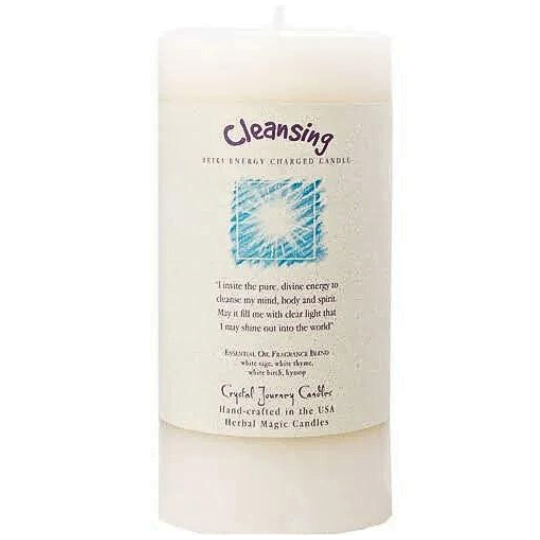 Cleansing Big Pillar Candle Crystal Journey image 0