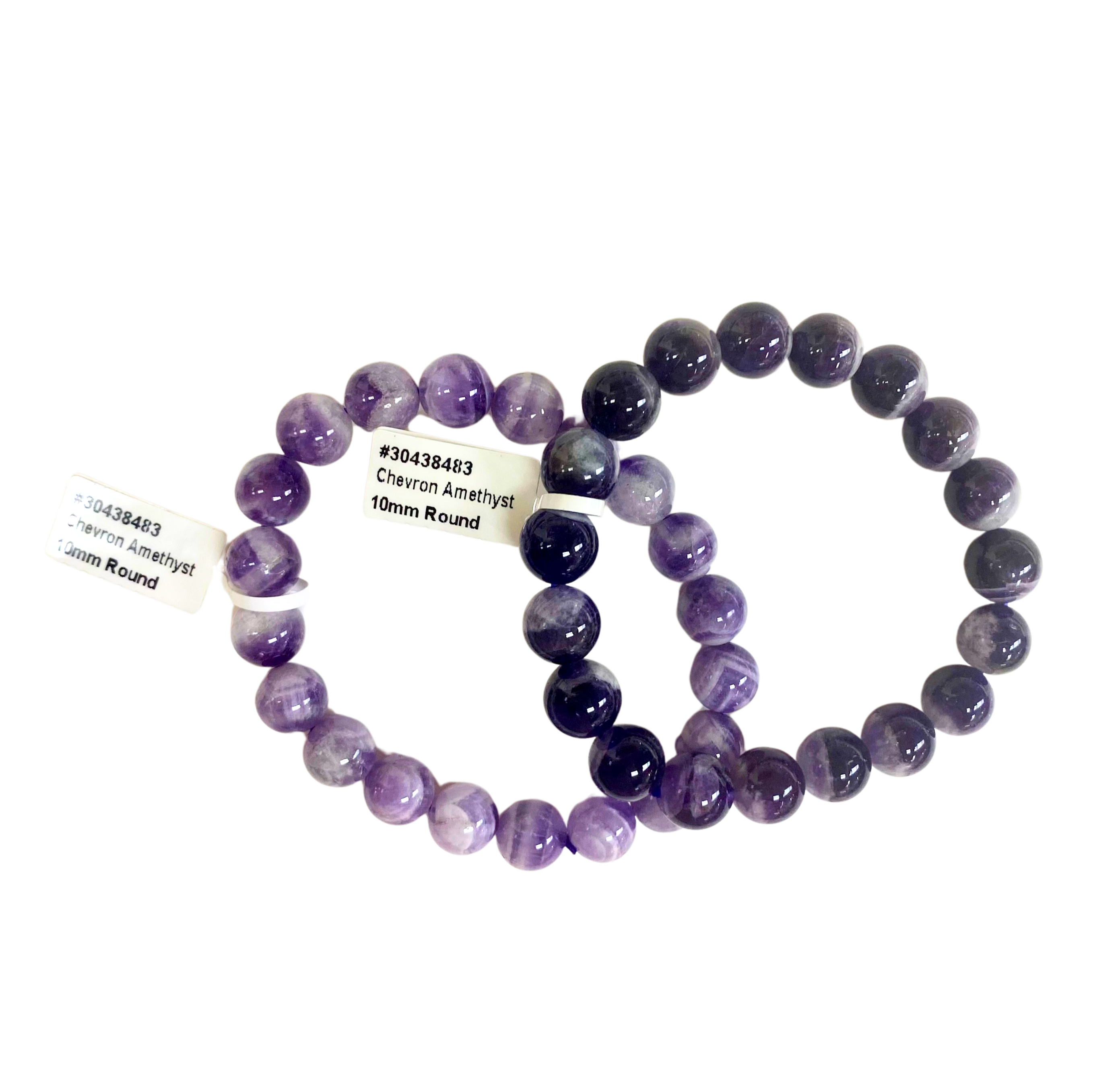 Chevron Amethyst 10mm Bracelet image 0