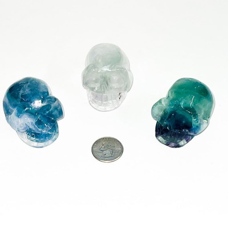 Fluorite Crystal Skull 2 inch image 5