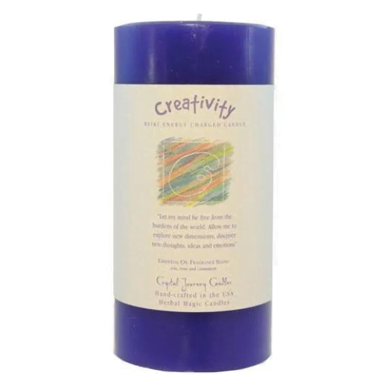 Creativity Big Pillar Candle Crystal Journey image 0