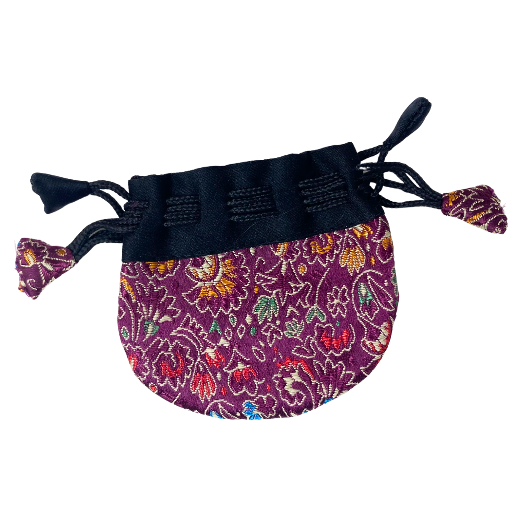 Plum Flower Brocade Drawstring Bag image 0