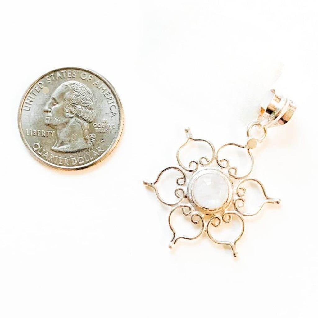 Moonstone Lotus Flower Pendant image 1