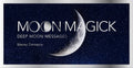 Book cover of 'Moon Magick: Deep Moon Messages' by Stacey Demarco with a crescent moon and starry background.