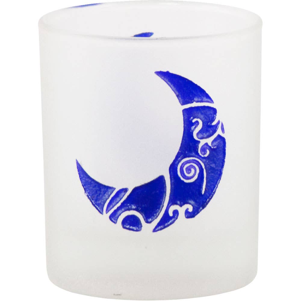 Etched Glass Votive Holder Moon (Each)