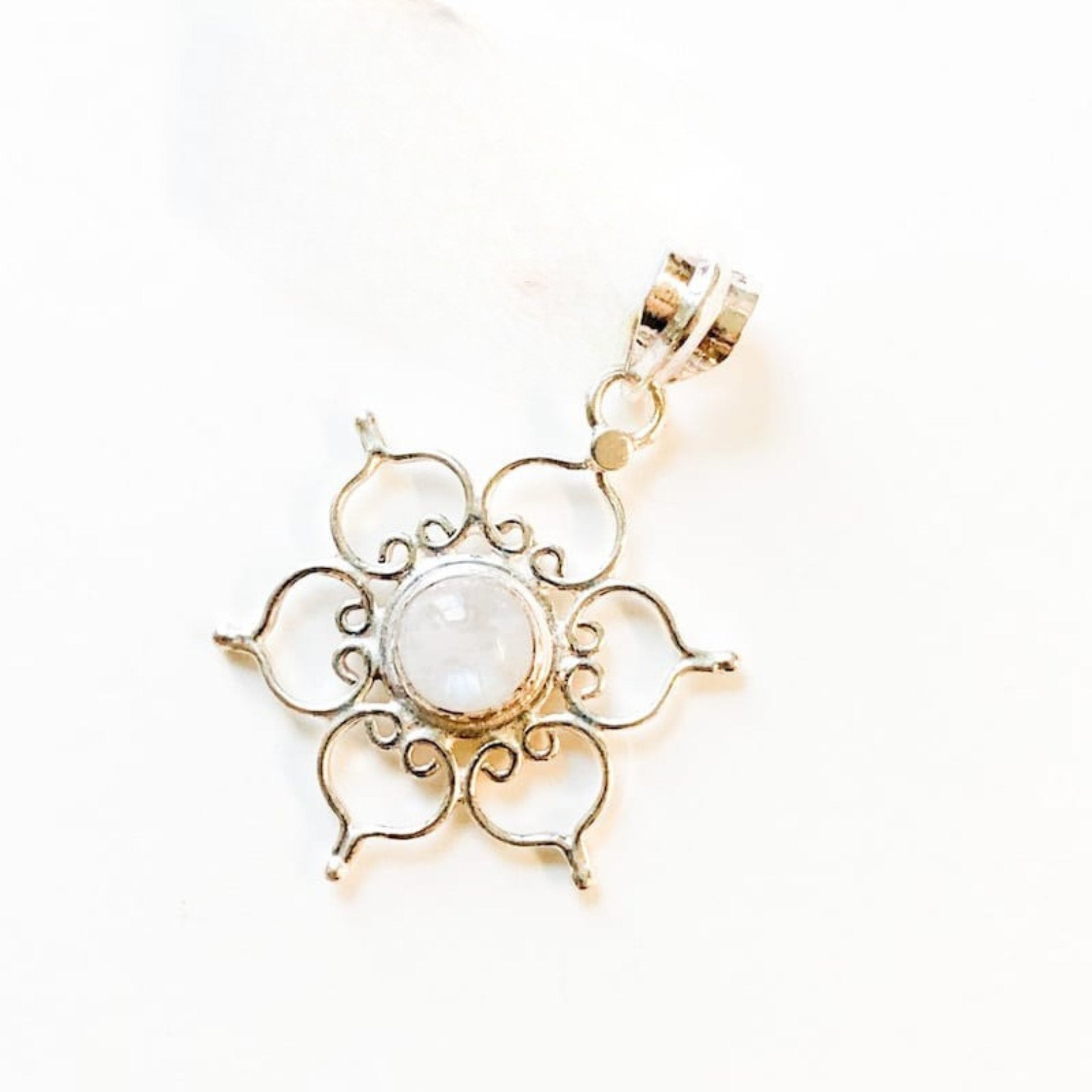 Moonstone Lotus Flower Pendant image 0