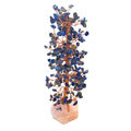 Lapis Lazuli Bonsai Tree on Rose Quartz Chunk Large image 0
