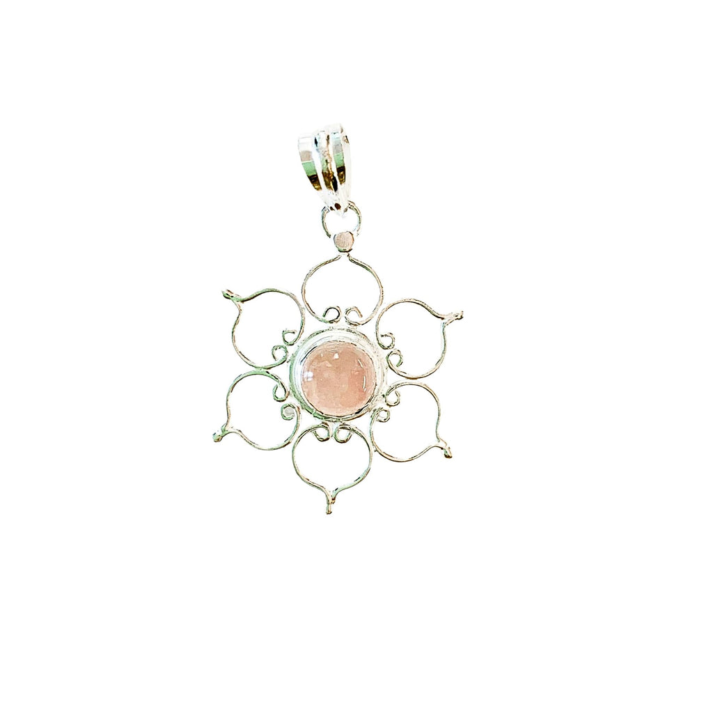 Rose Quartz Lotus Flower Pendant image 0