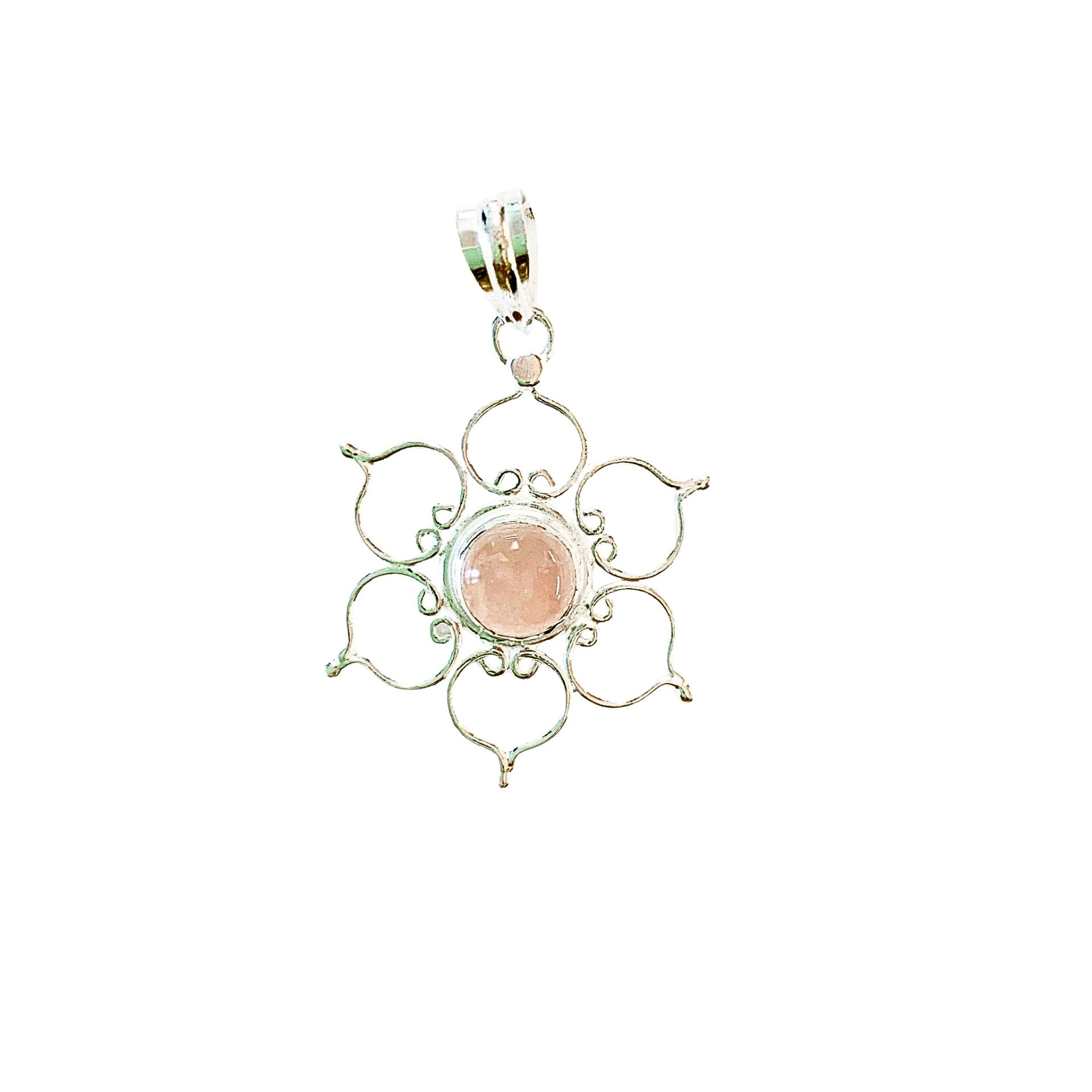Rose Quartz Lotus Flower Pendant image 0