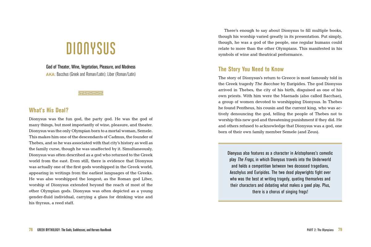 Greek Mythology: The Gods, Goddesses, and Heroes Handbook