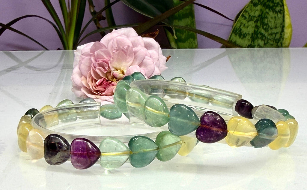 Fluorite Heart Bracelet 8mm