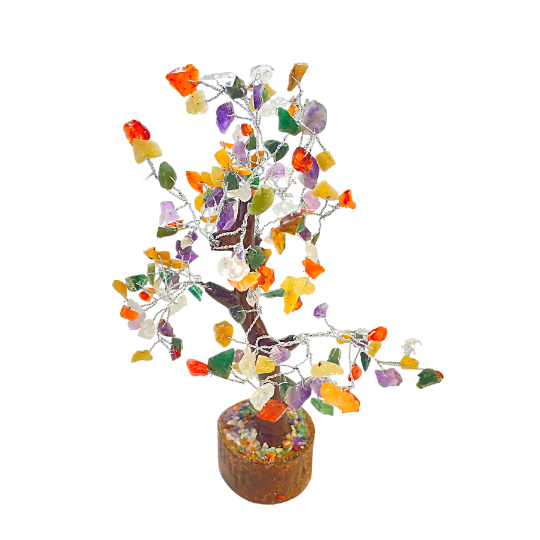 Multi Stone Tree on a Wood Base image 0