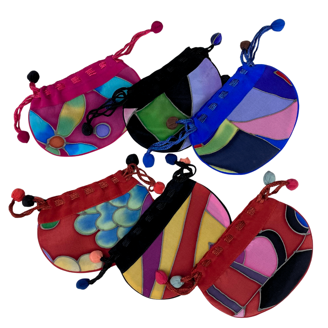 Rainbow Pure Silk Handpainted Pouch Large image 0