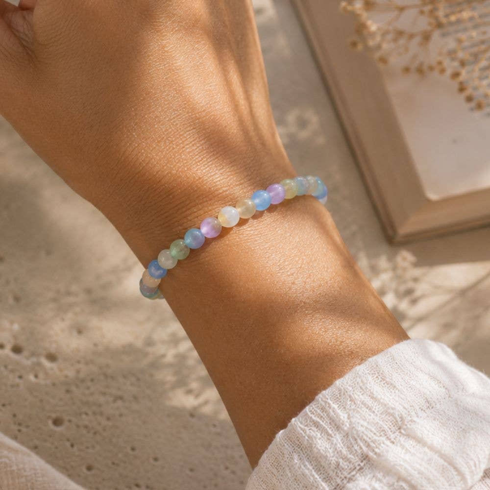 Selenite Rainbow Pastel 4mm Bracelet
