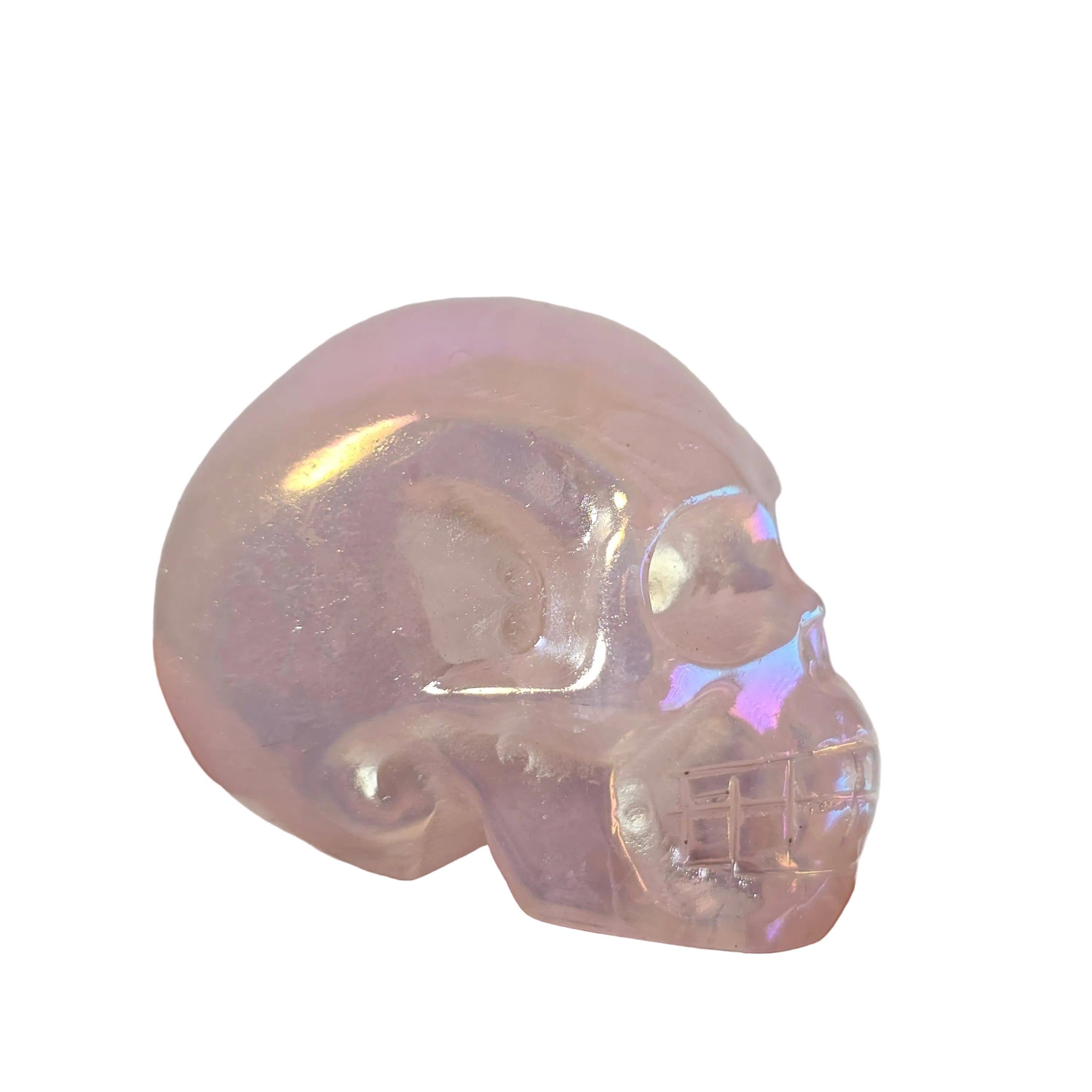 Aura Rose Quartz Skull